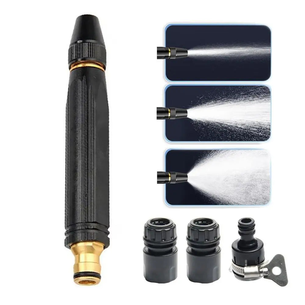 High-Pressure Water Pipe Spray Hose Metal Nozzle For Garden Lawn Wash Adjustable Quick Car Wash Cleaning Flushing Tool Spray Gun Peaceful Pleasures Health and Wellness