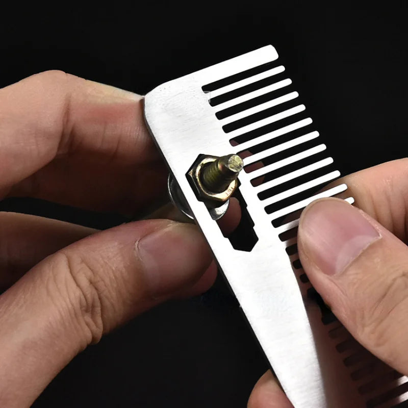Stainless Steel Comb Portable Hair Comb Mini Comb Beard Comb Men's Beard Comb Styling Comb Peaceful Pleasures Health and Wellness