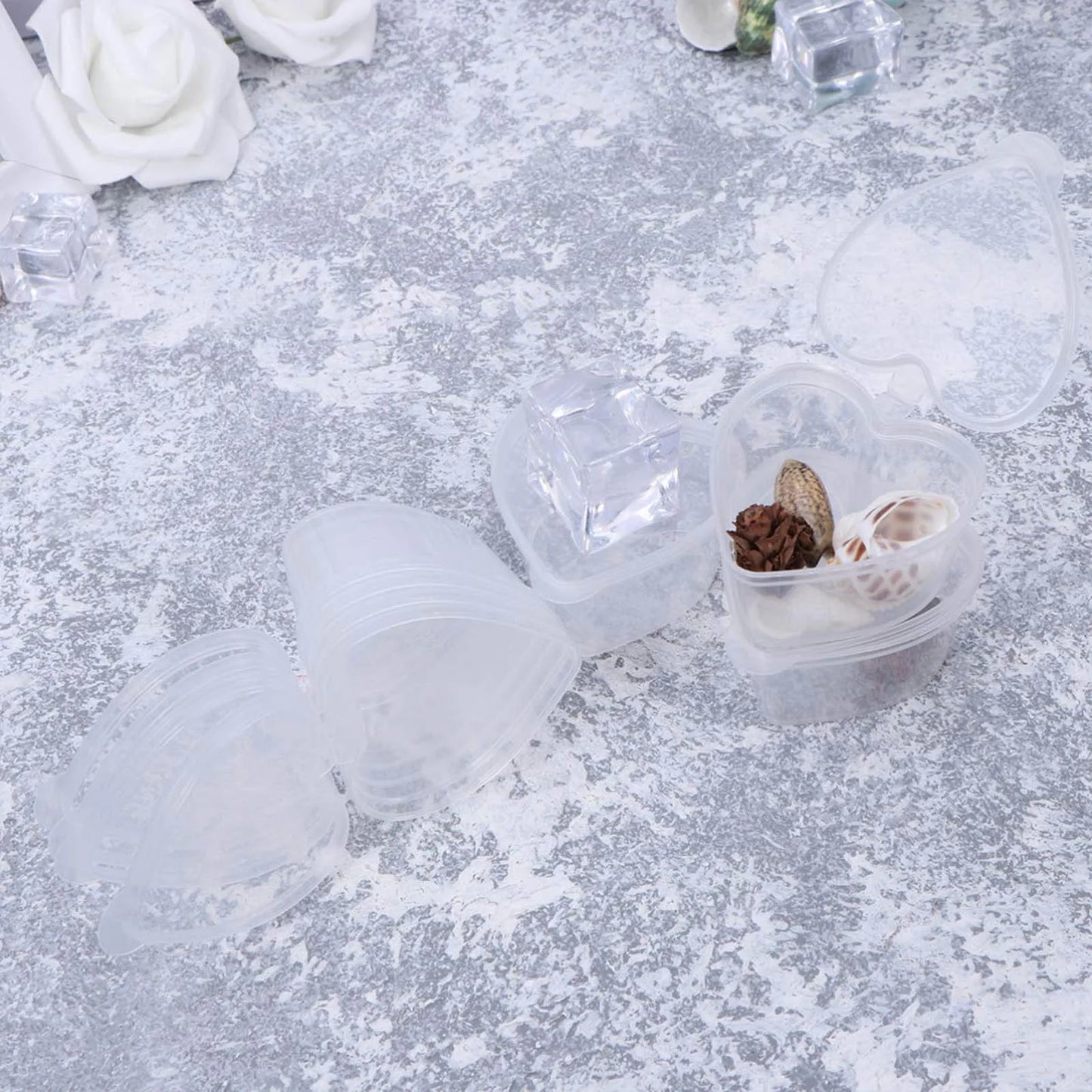 50-Pack Heart Shaped Clear Dessert Cups with Lids | 20ml