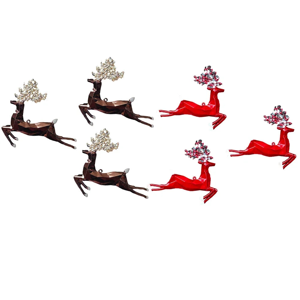 Christmas Elk Pendant Ornaments Set of 3 | Festive Tree Decor