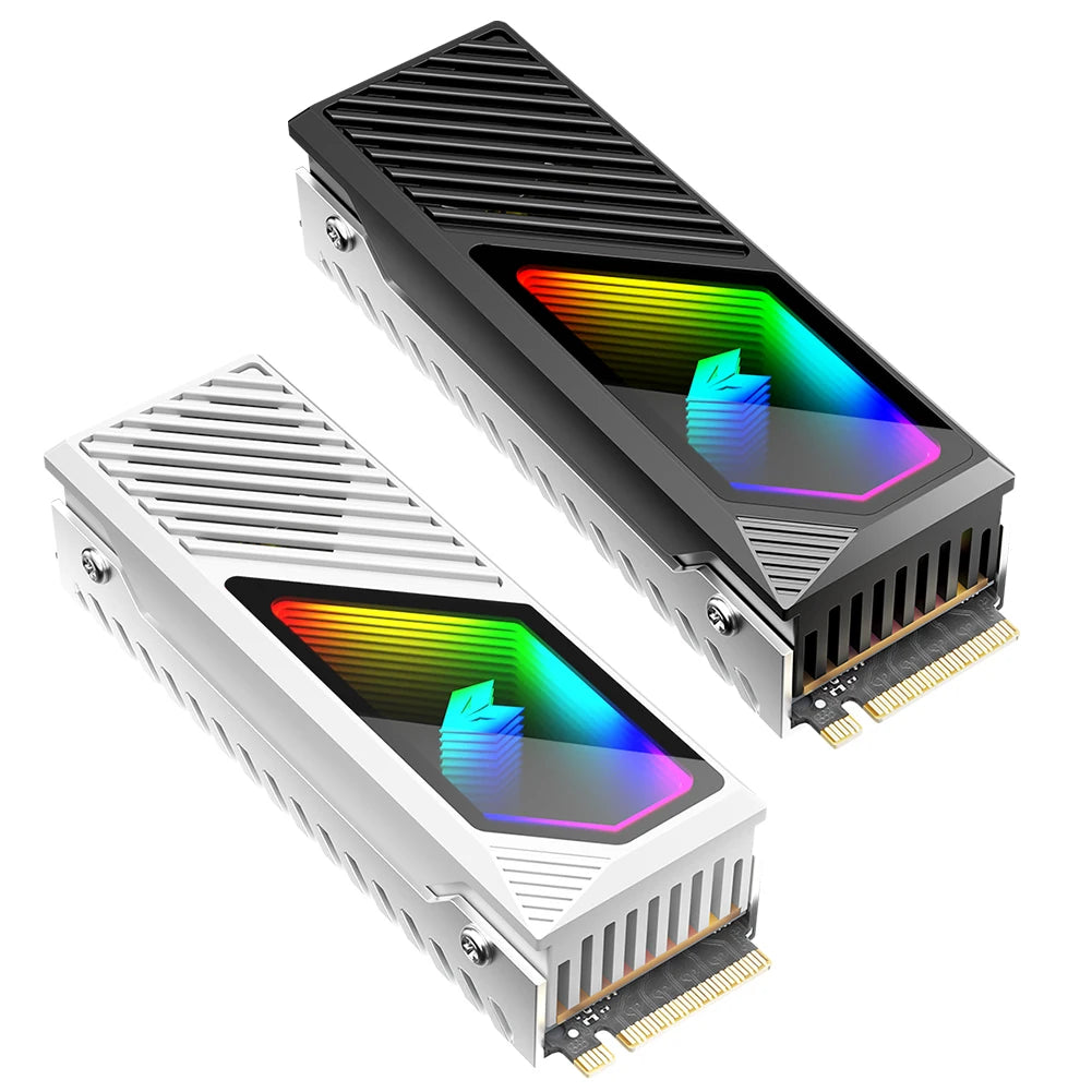 M.2 2280 SSD Heatsink Heat Sink Cooler with Thermal Silicone Pad 5V 3 Pin ARGB SSD Cooler Built-in Fan M.2 Radiator for M.2 2280 Peaceful Pleasures Health and Wellness