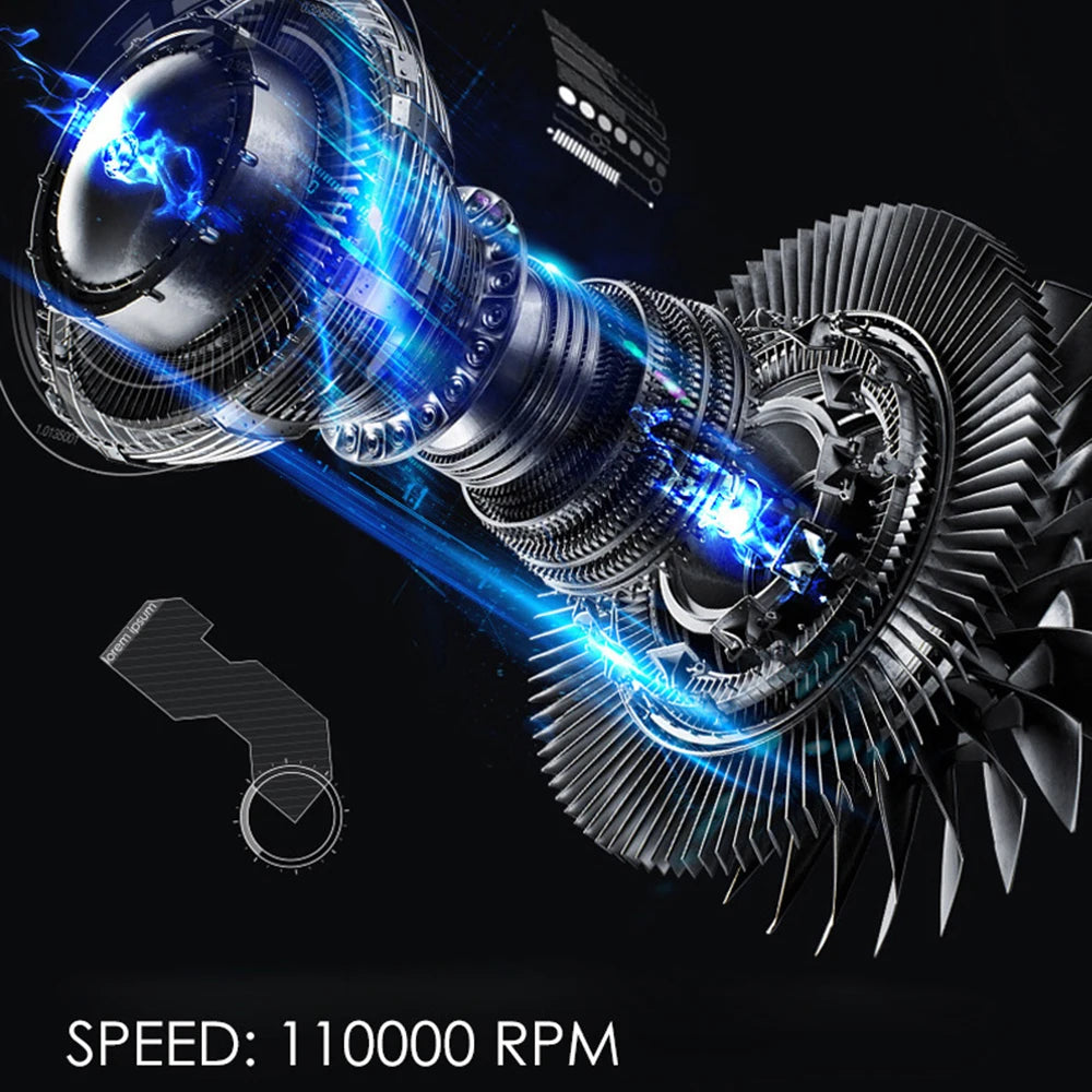 110000rpm Brushless Professional Hair Dryer Negative Ion Blower High Speed Salon Home Blower Appliance Hair Care Tools Peaceful Pleasures Health and Wellness