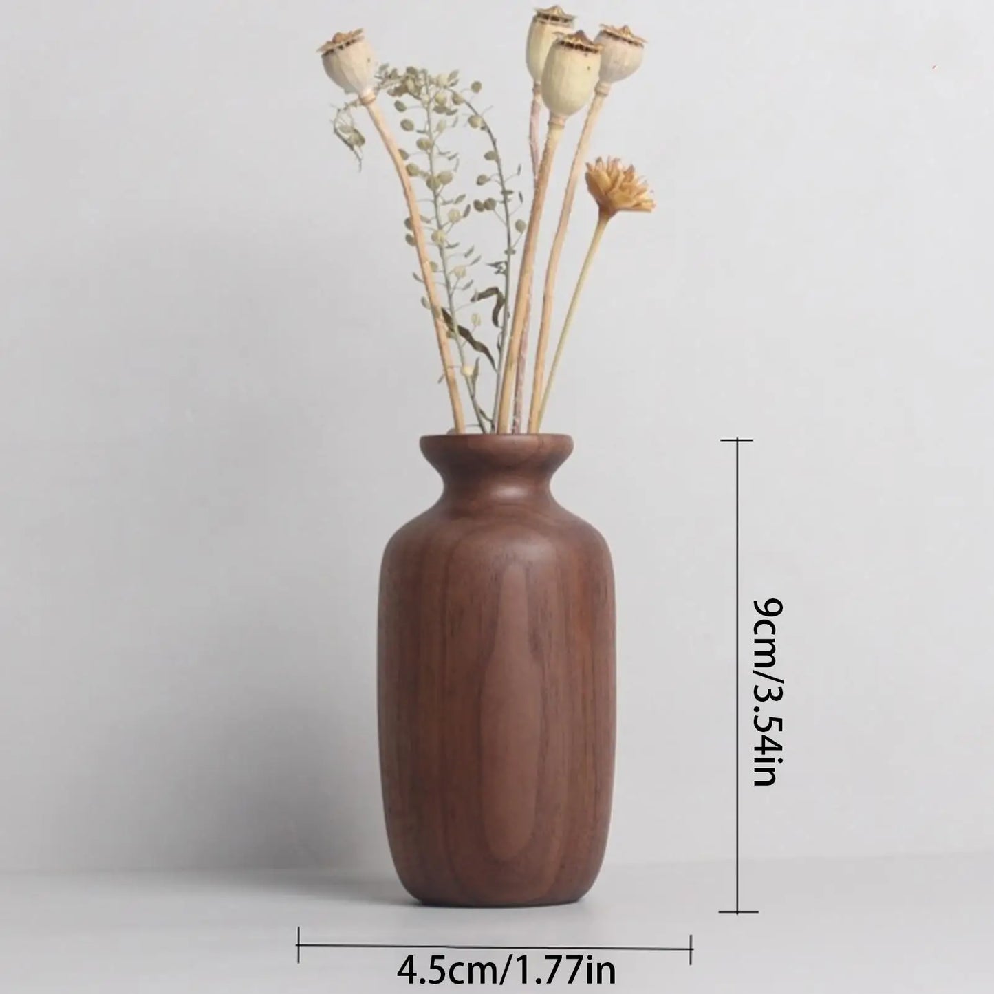 Rustic Wooden Tall Flower Vase | Farmhouse Boho Home Decor