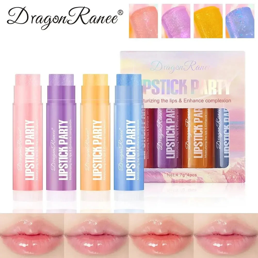 Dragon Ranee Mirror Gloss Lipstick Set 4 Pcs – Shimmer & Hydration