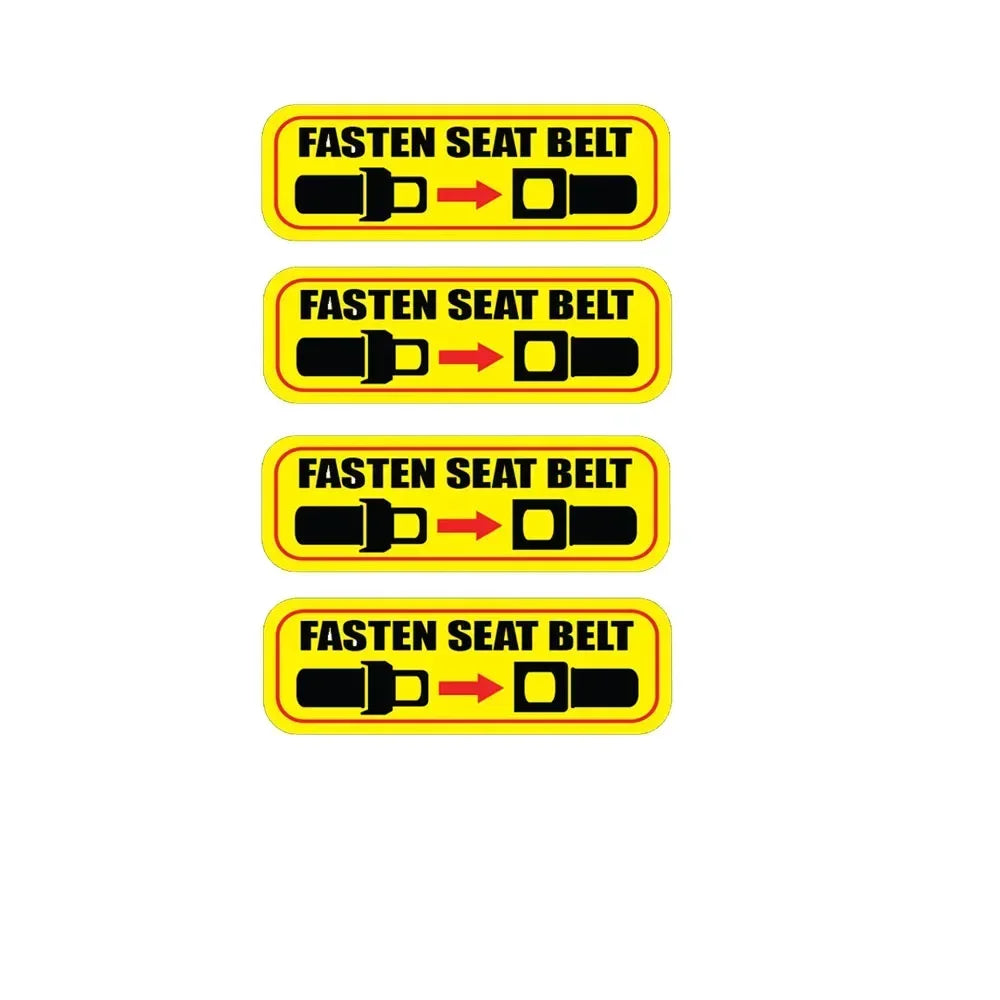 4x 3"x 1" Fasten Seat Belt sticker warning caution vehicle car bus safety strap Peaceful Pleasures Health and Wellness