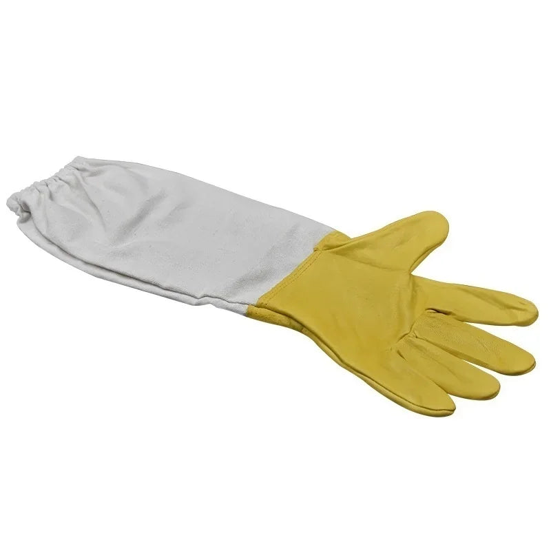 Beekeeper Protective Gloves Anti Bee Breathable Goatskin Yellow