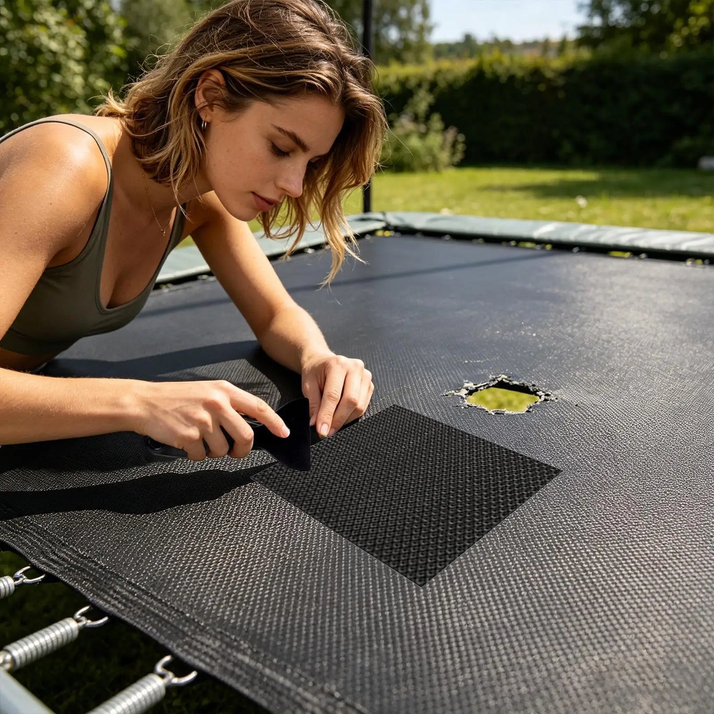 Trampoline Patch Repair Kit Cuttable Strong All-Weather Secure Mat Patch for Home Garden Yard Patio Lawn Grassland Peaceful Pleasures Health and Wellness