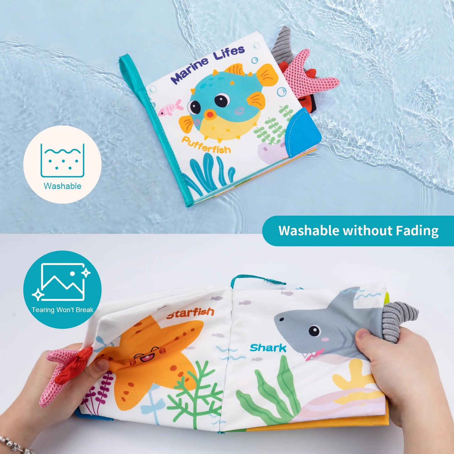 3D Visual Tail Cloth Book Soft Rustle Sound Baby Tear Resistant