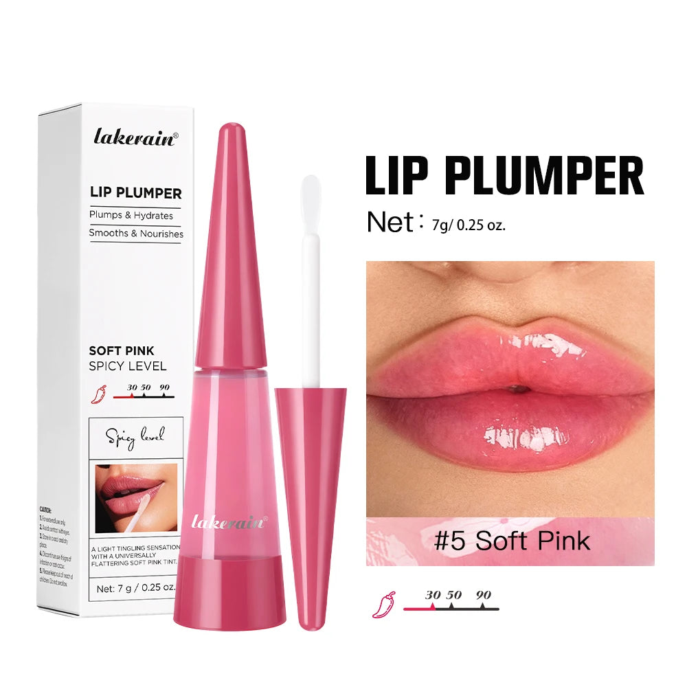 Lip Plumper Instant Moisturizing Lip Gloss Transparent Plump Lips Care Lip Stuffer Gift Korean Cosmetics Makeup Peaceful Pleasures Health and Wellness 1pc Soft Pink5