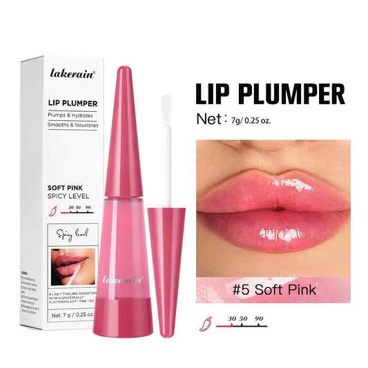 Lakerain Lip Plumper Gloss – K-Beauty, Fragrance-Free, Moisturizing Lip Plumper Gloss Peaceful Pleasures Health and Wellness 5Soft Pink