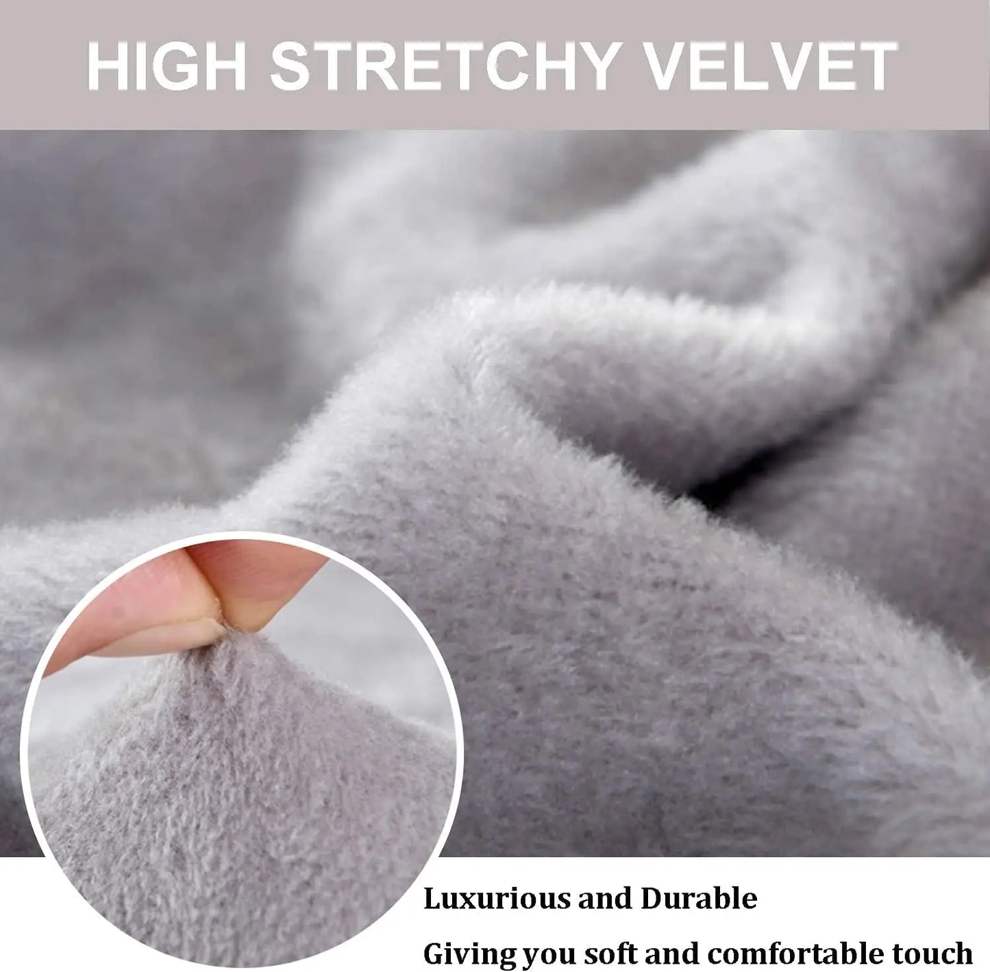 Thick Velvet Sofa Covers 1 2 3 4 Seater Stretch Non-Slip Couch Cover Furniture Protector Plush Sofa Slipcovers with 1 Pillowcase Peaceful Pleasures Health and Wellness