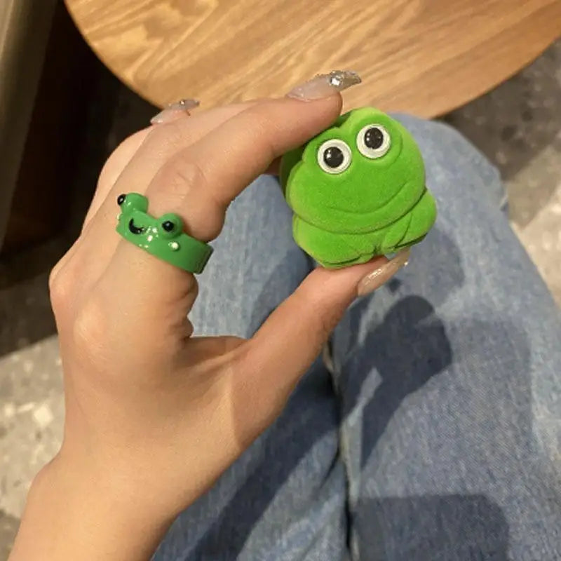 Cute Cartoon Frog Shaped Ring Couple Valentine's Day Animal