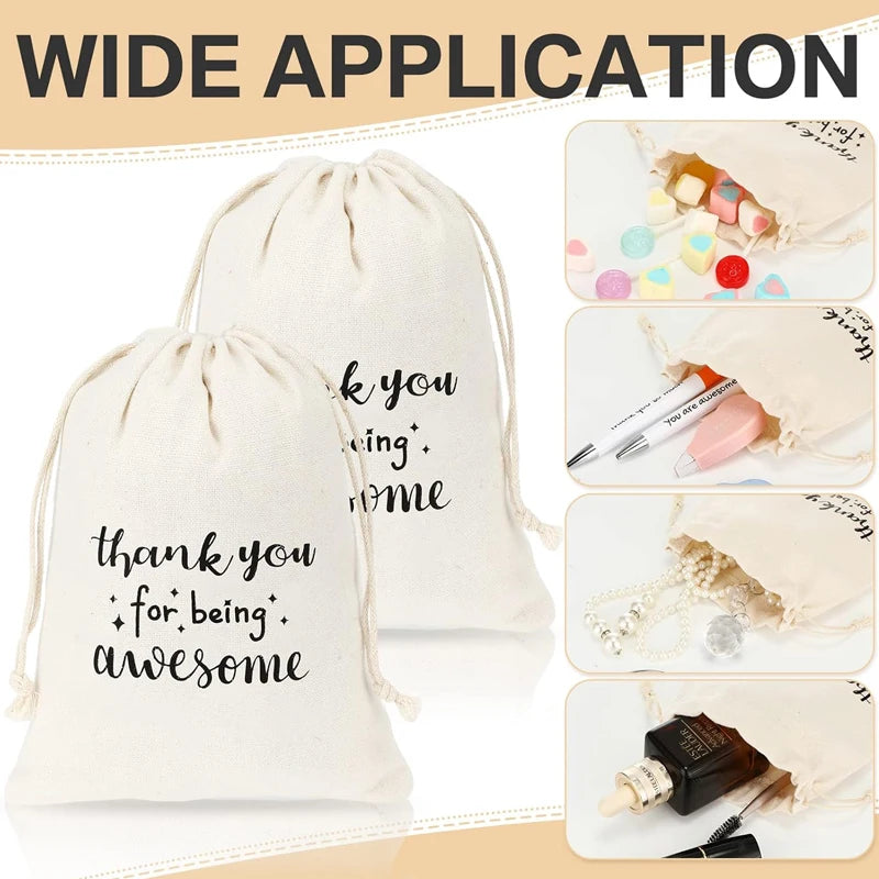 20 Thank You for Being Awesome Drawstring Gift Bags | Bulk Set Drawstring Gift Bags Peaceful Pleasures Health and Wellness