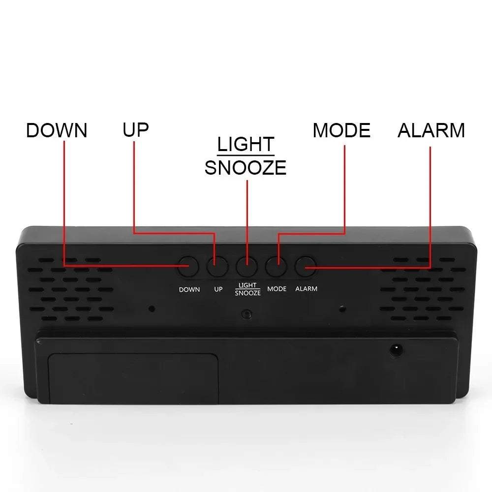 LED Digital Alarm Clock – Curved Mirror Screen & Temperature