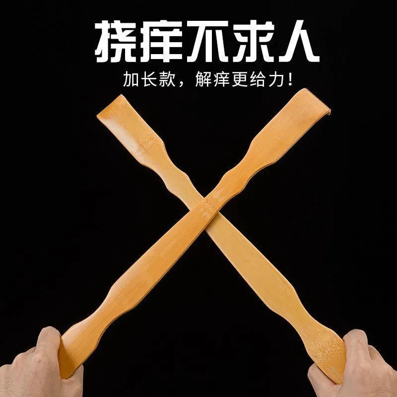 Bamboo Back Scratcher Aid Stick Scratching Massage Roller Long Wooden Body Large Stick for Men and Women Back Scratcher Massager Peaceful Pleasures Health and Wellness