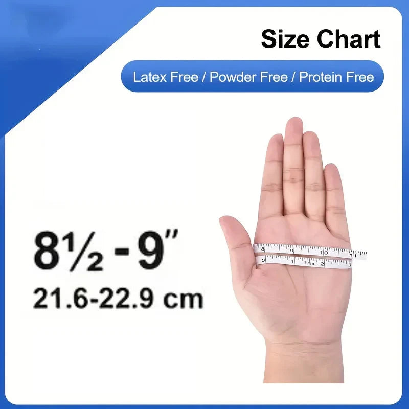 100PCS Blue/Black Nitrile Gloves Disposable Waterproof Blue Gloves Kitchen Dishwashing Pet Bathing Beauty Hair Styling Tools Peaceful Pleasures Health and Wellness