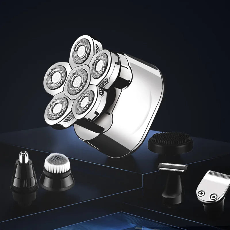 Men's 6-Blade Electric Rotary Shaver – Head & Face Razor