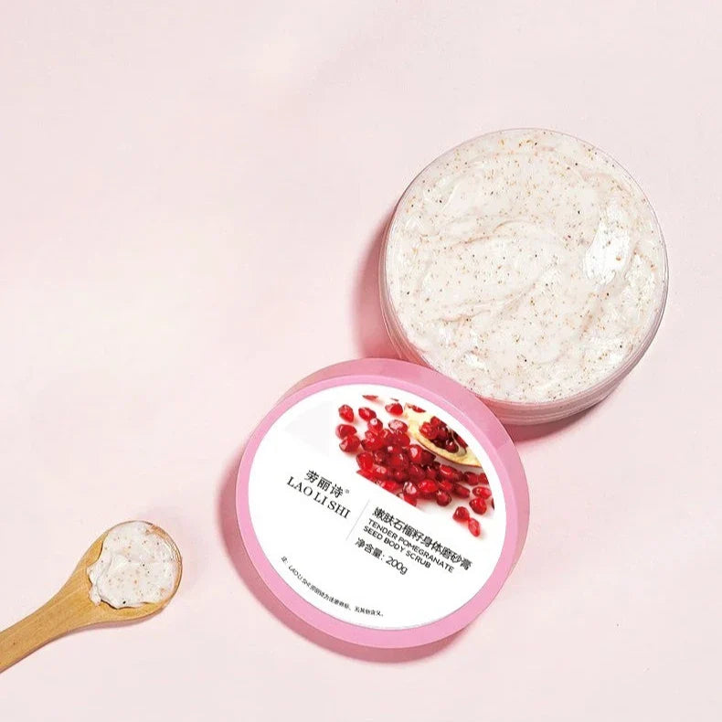 Sweet Peach & Pomegranate Body Scrub – Exfoliating 250g