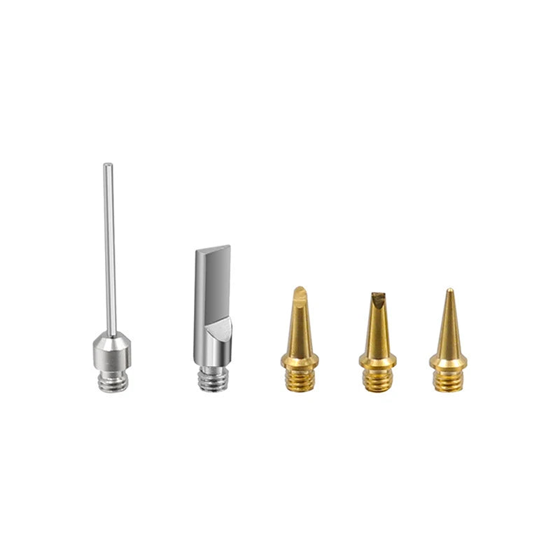 5/6Pcs/Set Replace Copper Tips Nozzle Kit For Hs-1115K/Mt-100 Aerated Flame Butane Gas Soldering Iron Cordless Welding Tool Peaceful Pleasures Health and Wellness 5pcs