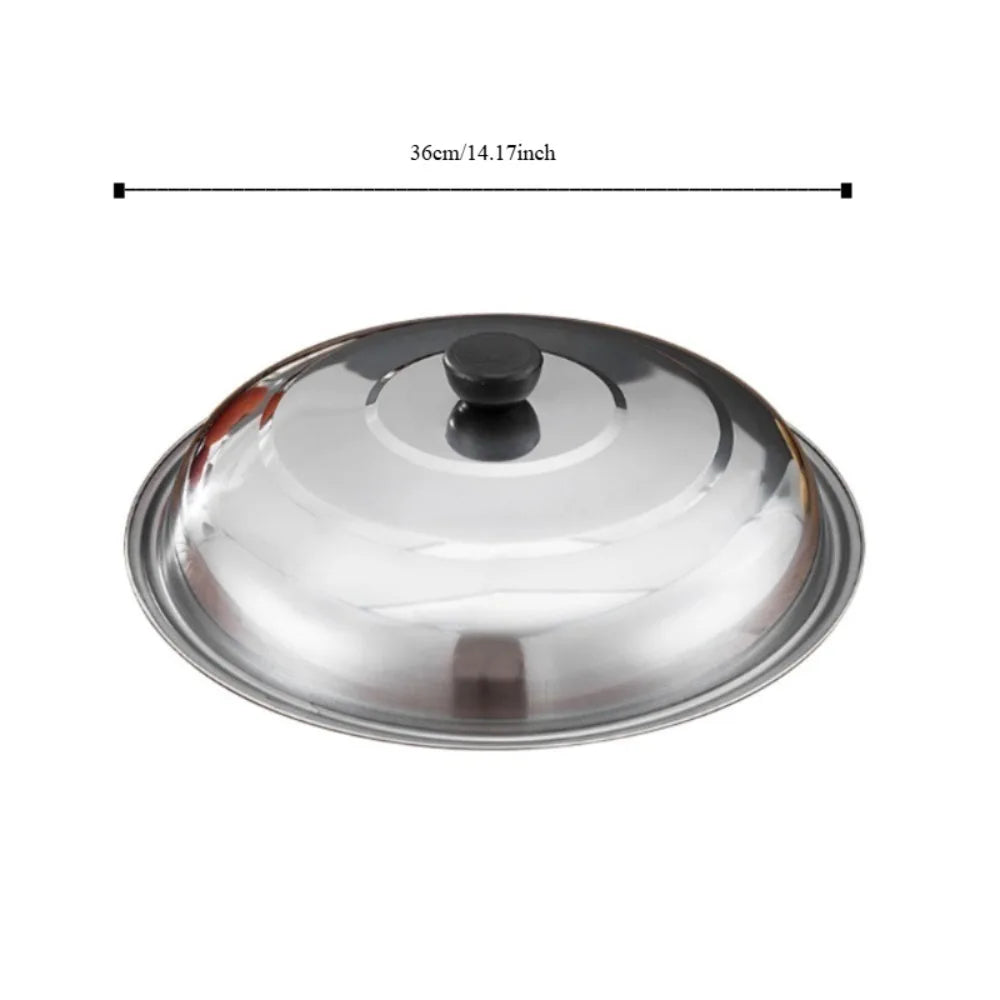 28/32/36/40cm Stainless Steel Pot Cover Universal Cookware Parts Round Pot Lids Cover with Knob Frying Pan Cover Household Peaceful Pleasures Health and Wellness 36cm