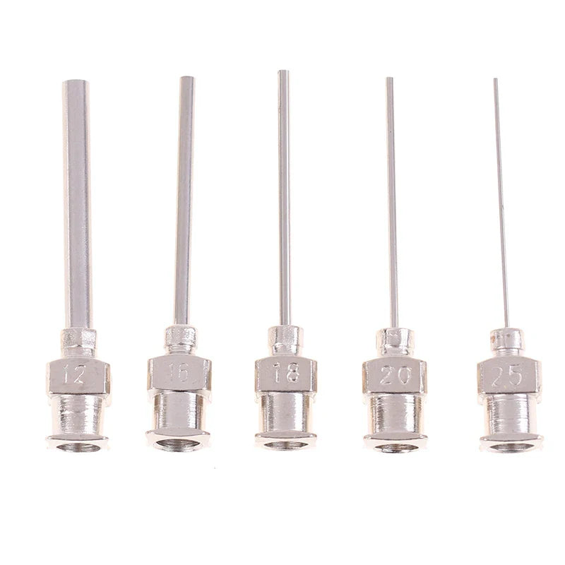 5-Pack Blunt Stainless Steel Dispensing Needle Tips 12–25G