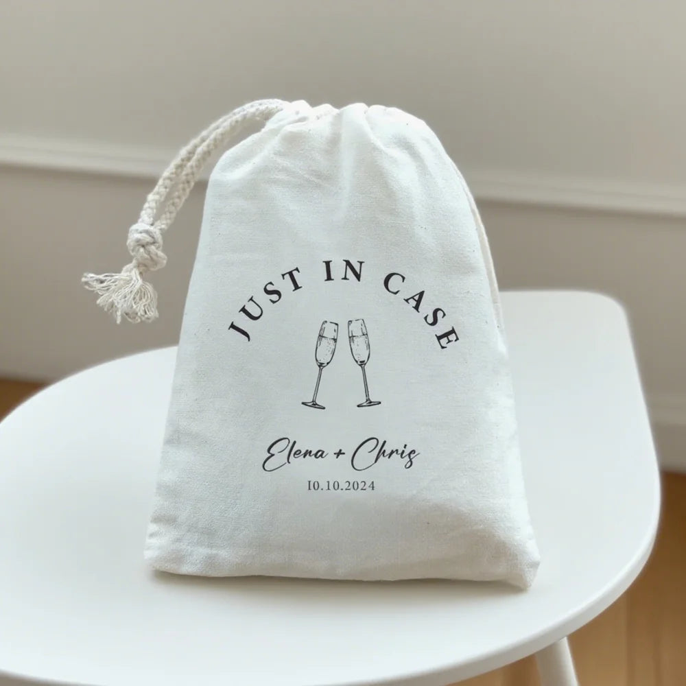 5-Pack Cotton Drawstring Bags | Hangover Kit Wedding Party Favors Party Favor Bags Peaceful Pleasures Health and Wellness