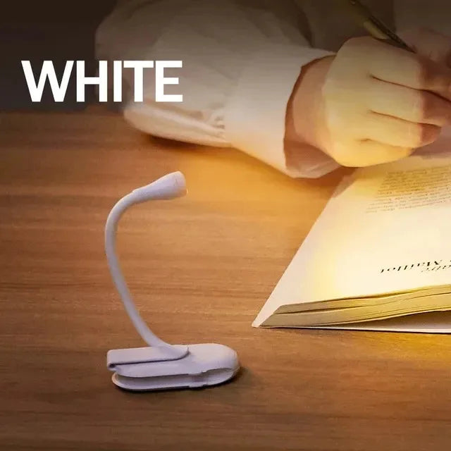 USB Rechargeable Clip-On Book Light | Dimmable 360° LED Lamp