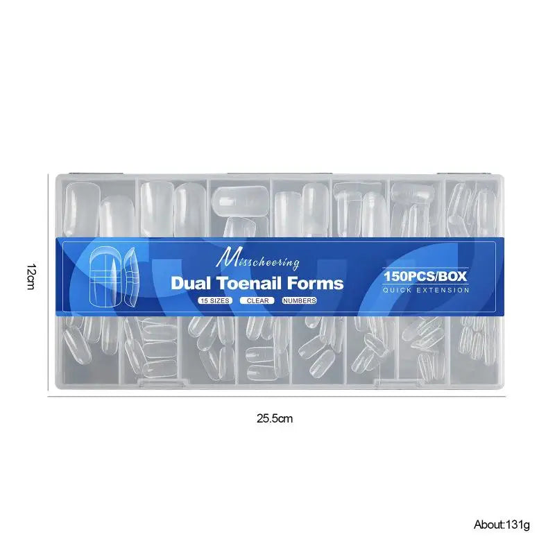 150PCS/Box Toenails Foot Armor Mold15 Size Polyethylene Gel Toenails Extension Reusable Full Cover Mold For Acrylic Toenails Peaceful Pleasures Health and Wellness onesize