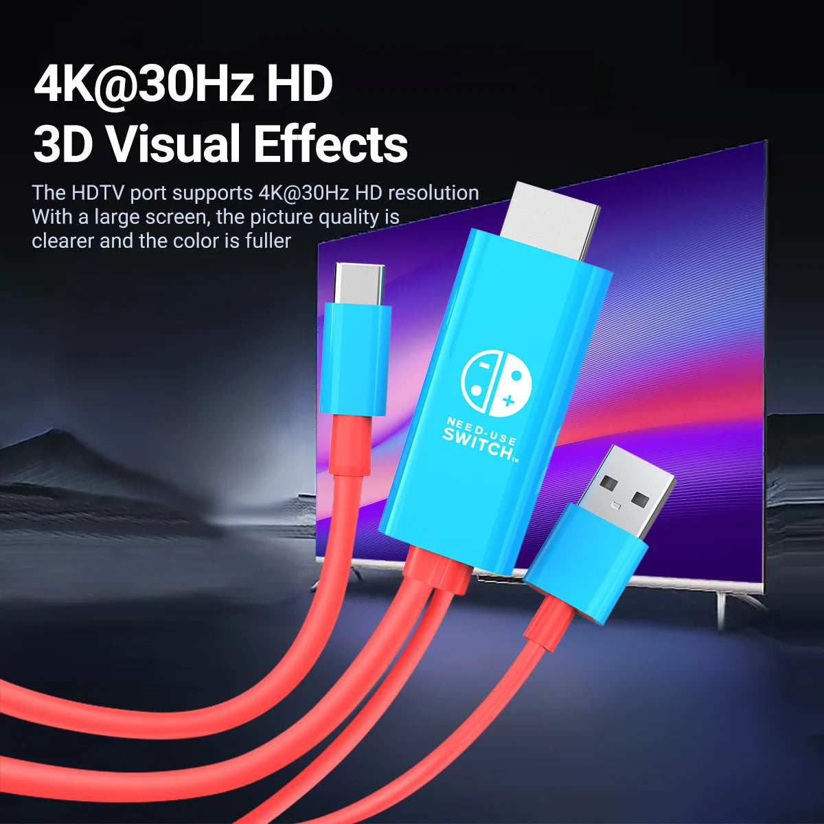 USB-C to HDMI 4K Cable | iPhone, MacBook, Switch & Steam Deck