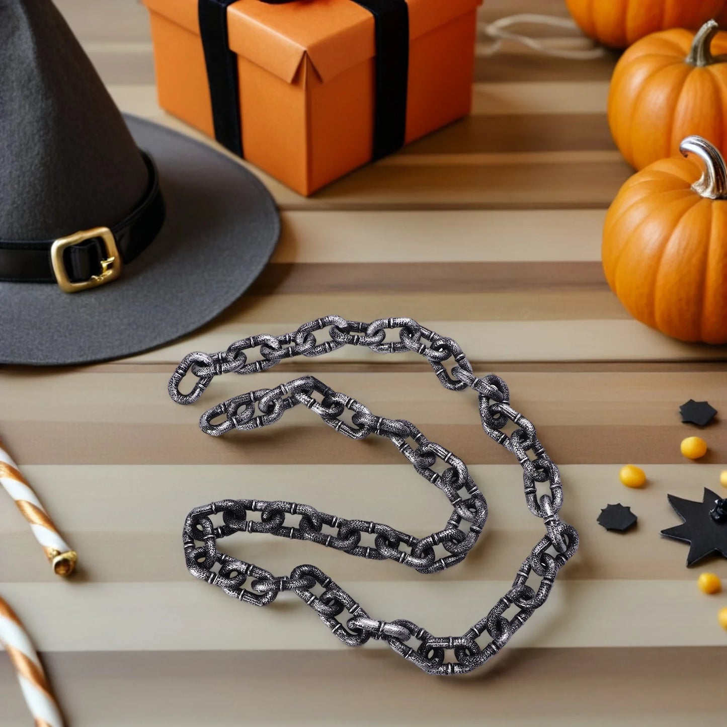 Halloween Chain Simulate Plastic Fake Chain Halloween Party Cosplay Costume Prop Haunted House Prisoner Horror Party Decor Prop Peaceful Pleasures Health and Wellness