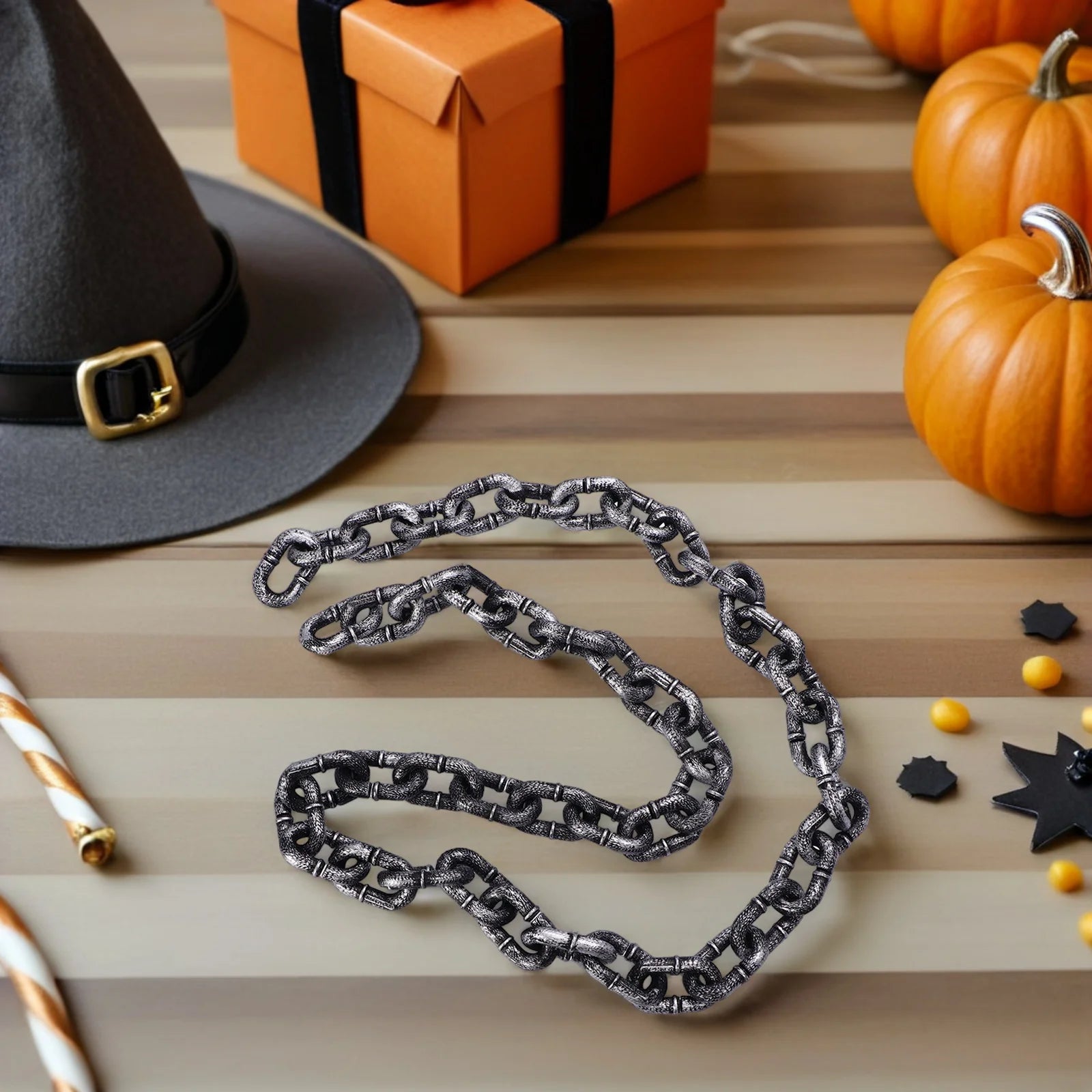 Halloween Chain Simulate Plastic Fake Chain Halloween Party Cosplay Costume Prop Haunted House Prisoner Horror Party Decor Prop Peaceful Pleasures Health and Wellness