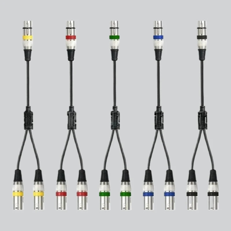 XLR Splitter Cable 3 Pin Female Dual Male Patch Y Balanced Microphone