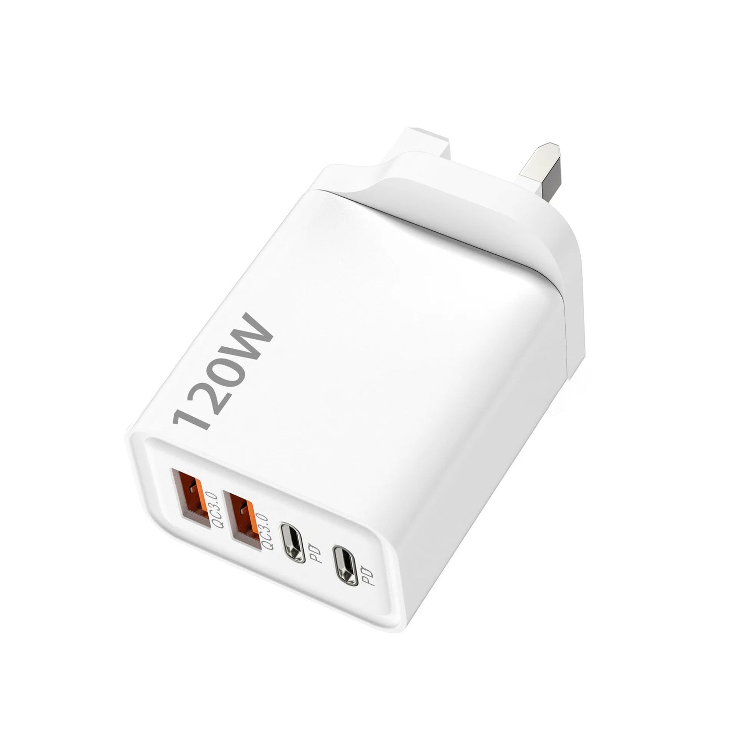 120W 4-Port USB-C PD Fast Charger | QC3.0 Wall Adapter