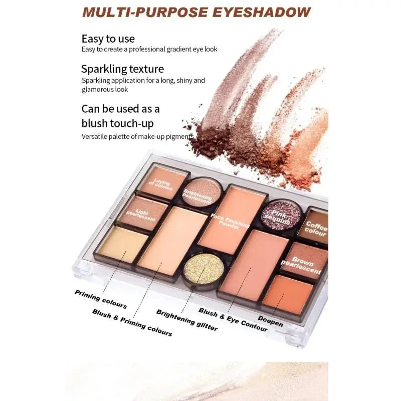 Fit Colors 12-Color Eyeshadow Palette – Matte Pearl & Blush
