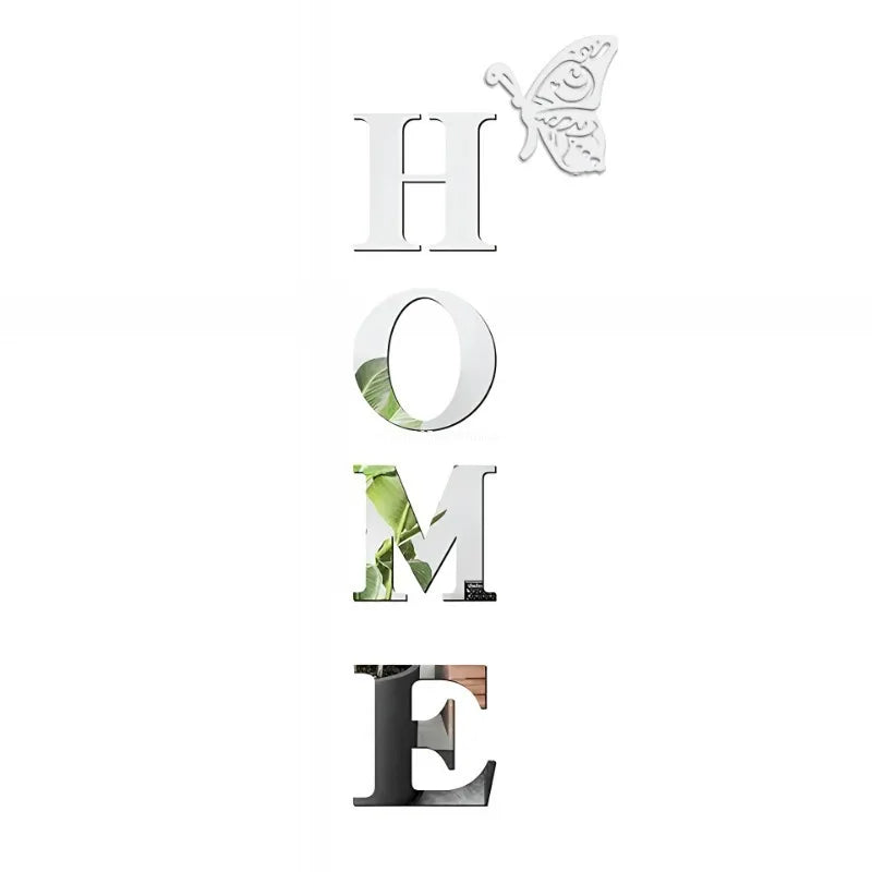 3D Acrylic DIY Mirror Large Self-Adhesive Removable Wall Stickers Family English Alphabet Living Room Bedroom Home Decorations Peaceful Pleasures Health and Wellness