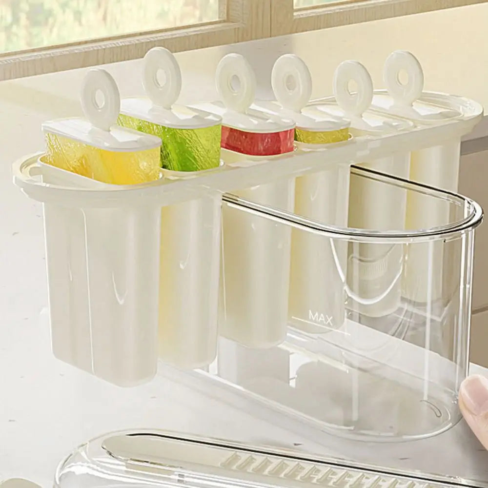 6-Cavity Popsicle Mold with Lid – Easy Release Ice Pop Maker