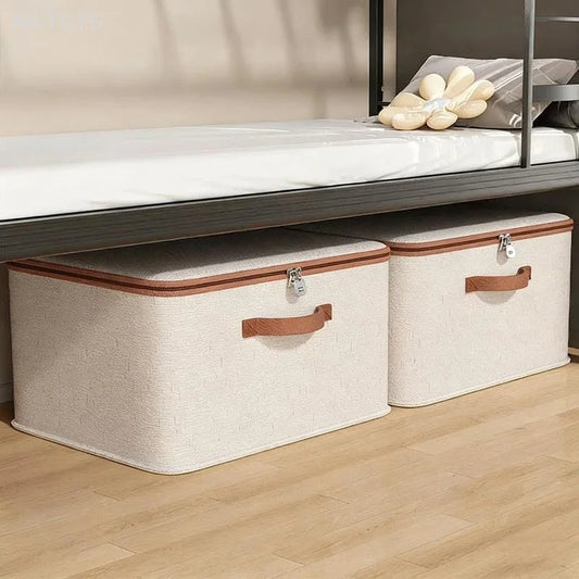 Foldable Zippered Clothes Storage Box | Cotton Linen Organizer Wardrobe Storage Box Peaceful Pleasures Health and Wellness