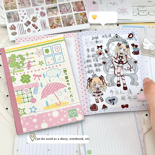 Pink Polka Dot Cottage Notebook 56 High-quality Full-color Inner Peaceful Pleasures Health and Wellness
