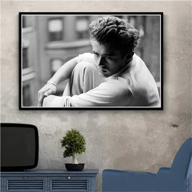 Scandinavian Minimalist Wall Art James Dean Movie Actor HD Canvas Painting Poster Print Home Bedroom Living Room Decoration Peaceful Pleasures Health and Wellness