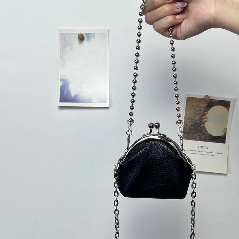 Women's Mini Chain Crossbody Bag – PU Leather Evening Shoulder Bag