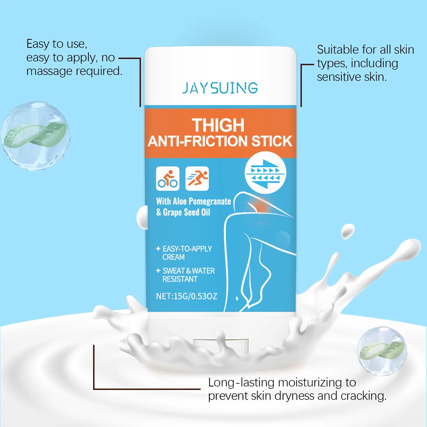 Jaysuing Anti-Friction Cream Stick | Thigh Chafe Guard 15g