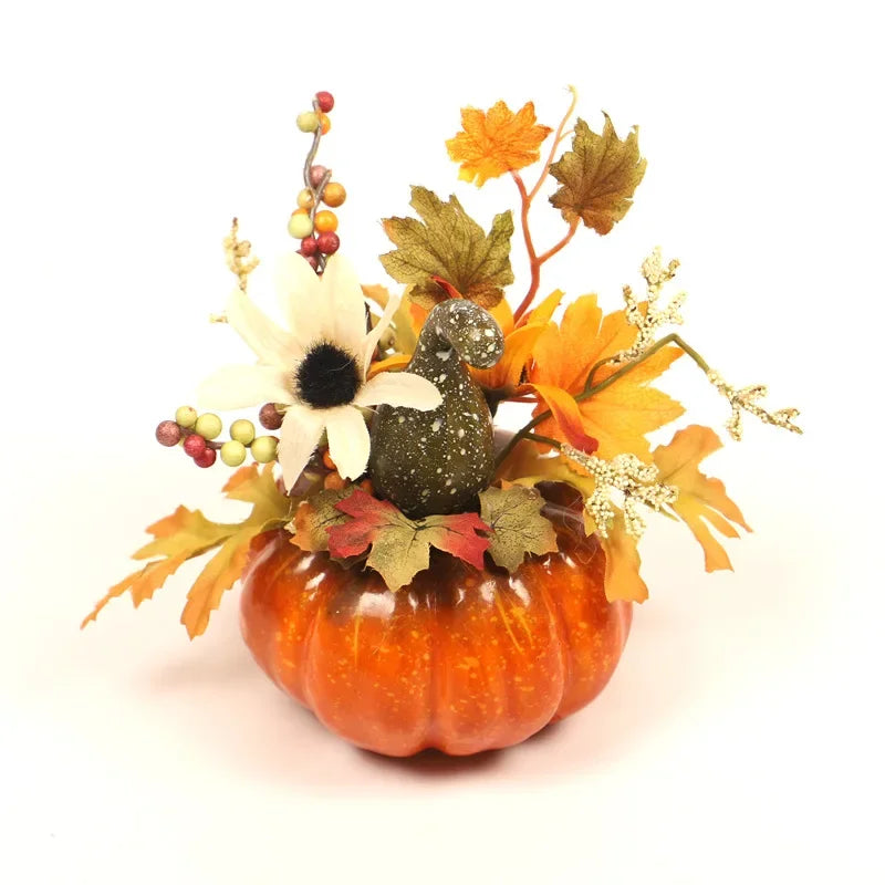 Halloween Simulation Pumpkin Table Ornament Maple Leaf Pomegranate