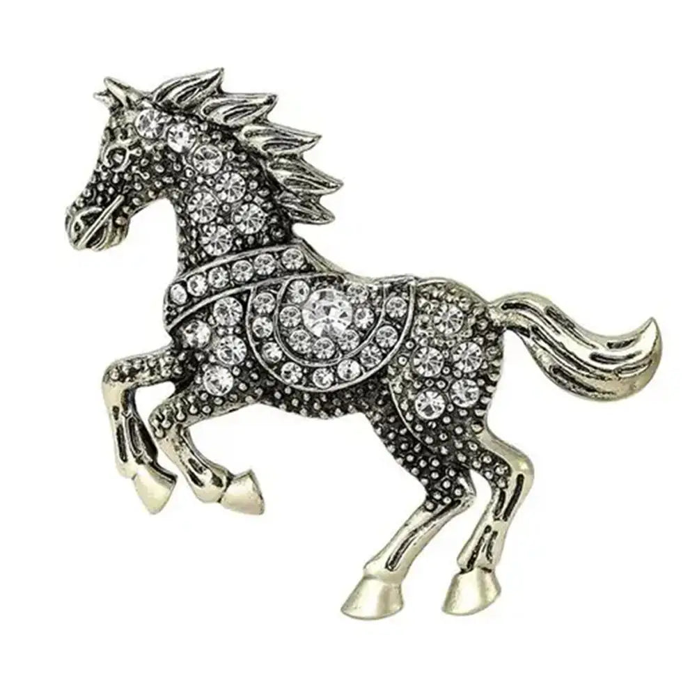 Rhinestone Horse Brooch | Enamel Zodiac Animal Pin for Women Enamel Brooch Pin Peaceful Pleasures Health and Wellness A