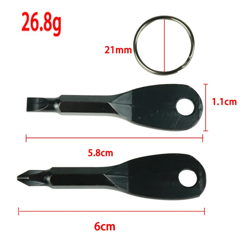 Portable EDC Multifunctional Screwdriver Set Pocket Hand Tool EDC Multifunction Phillips Screwdrivers Repair Install Keyring Peaceful Pleasures Health and Wellness