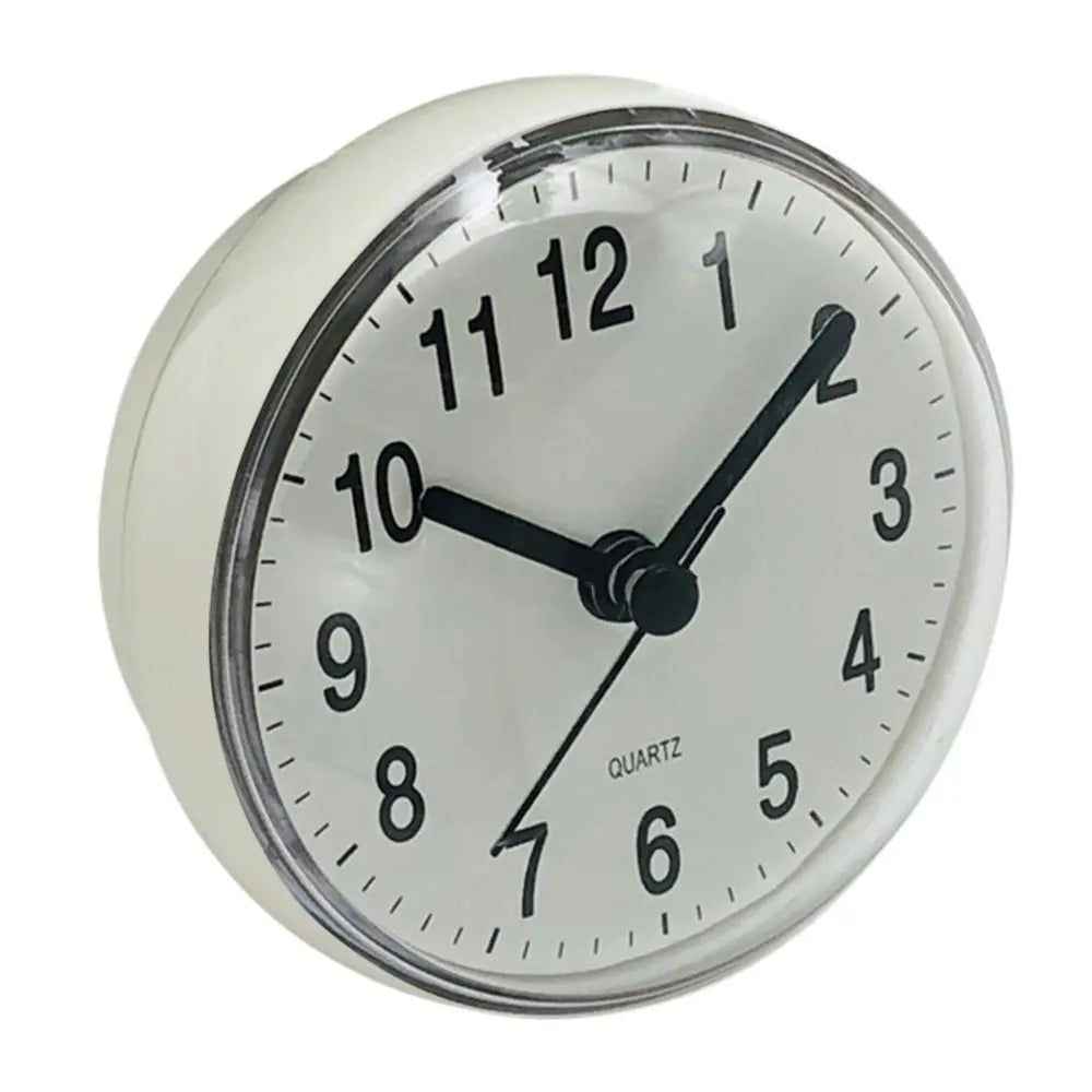 Mini Sucker Wall Clock Bathroom Anti-Fog Waterproof 7cm Kitchen Toilet Living Room Waterproof Small Quartz Table Clock Peaceful Pleasures Health and Wellness 1