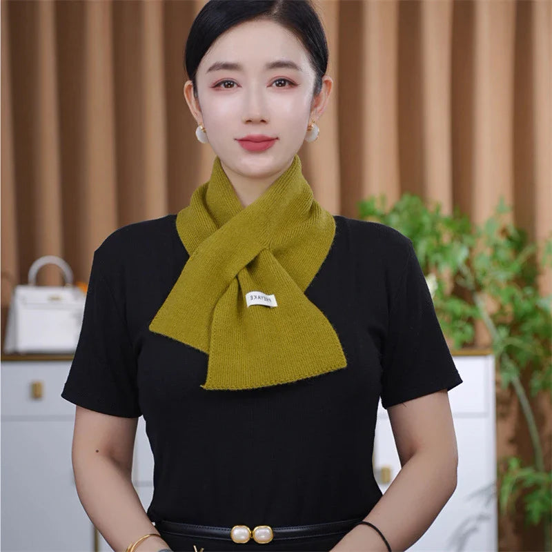 Women's Winter Knit Crossover Scarf – Warm Neck Collar