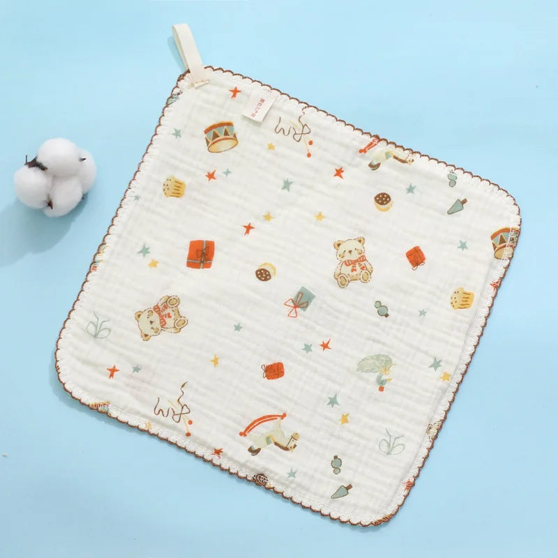 Baby Muslin Washcloths – Soft Cotton Square Facecloths & Bibs
