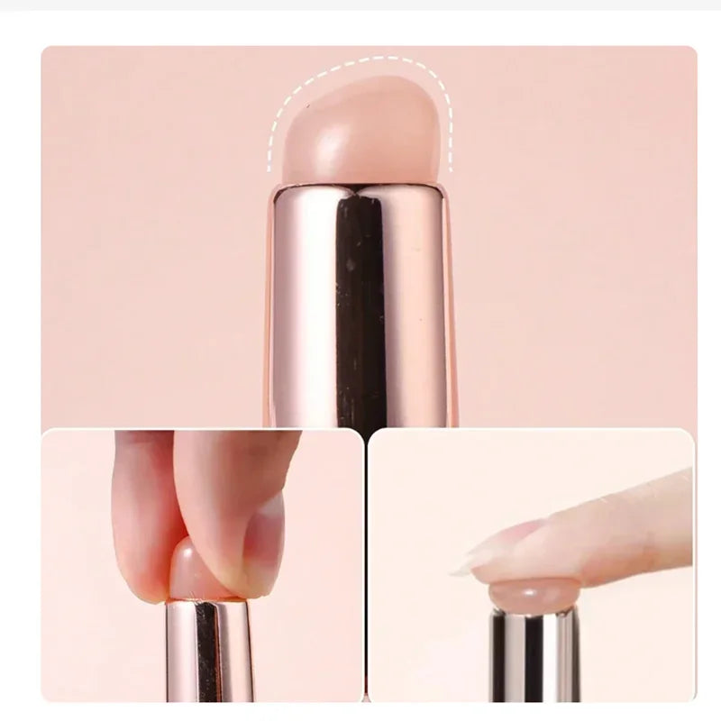 Nail Art Silicone Brush Reusable Mirror Powder Pigment Applying Manicure Tool Gradient Effect Nail Arts Silicone Applicator Peaceful Pleasures Health and Wellness