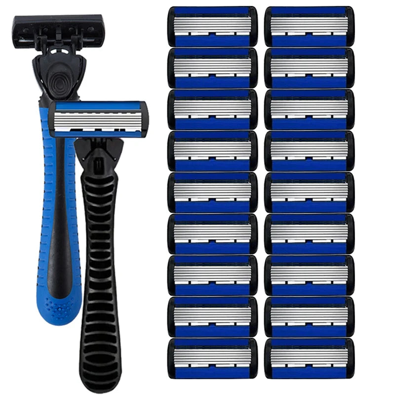 6-Layer Manual Safety Razor | Stainless Steel for Travel & Home