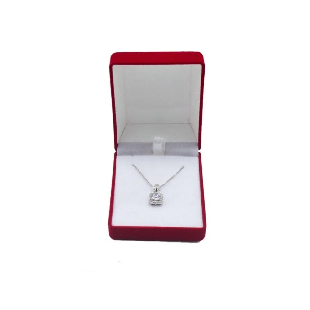 Square Velvet Necklace Box – Pendant Gift & Storage Case